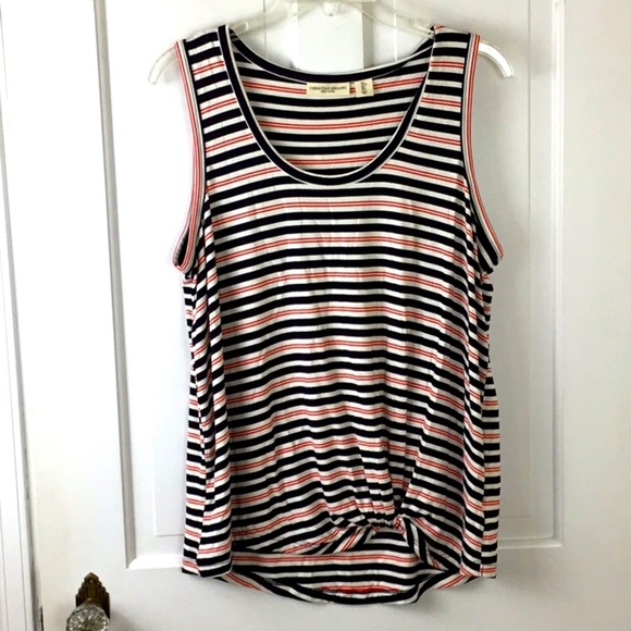 Christian Siriano Striped Twist Hem Tank Top EUC - Picture 1 of 8